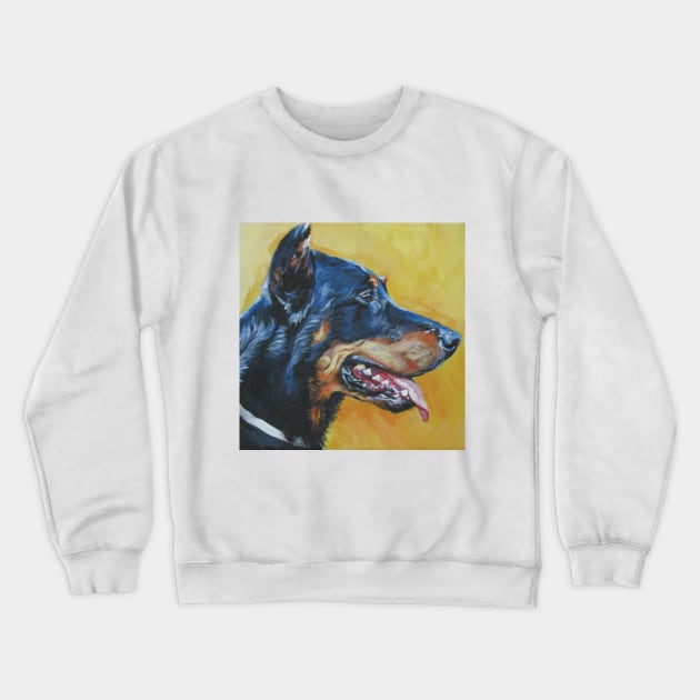 Beauceron Fine Art Painting Crewneck Sweatshirt by LASHEPARD